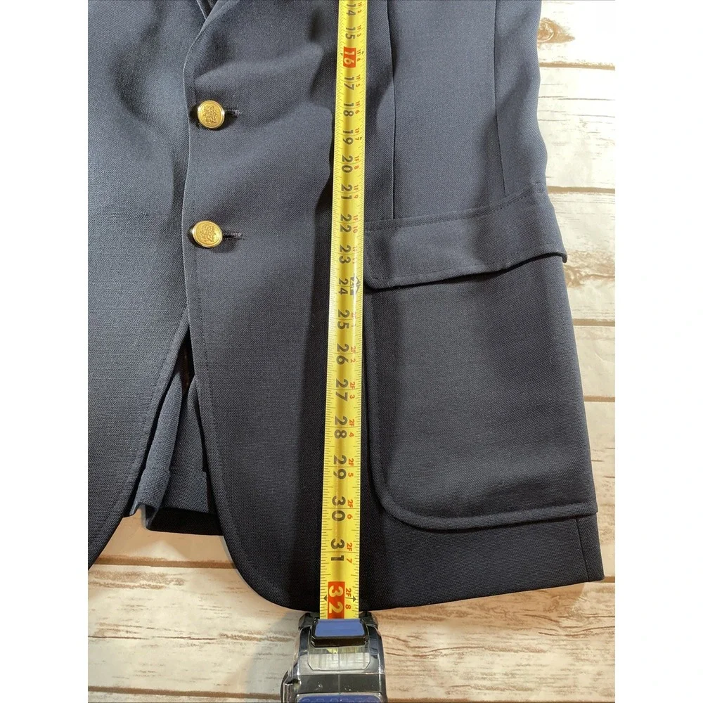 VTG Bronley Mens Navy Blue Blazer with Gold Buttons Renberg's Tulsa Quiet Luxury